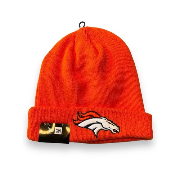 NWT New Era Denver Broncos NFL Embroidered Logos Beanie Hat Unisex OS Orange - Picture 1 of 10